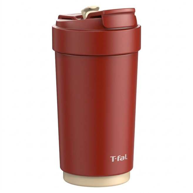 Tefal 特福 小日子系列不鏽鋼咖啡杯, 櫻桃紅, 1個, 450ml