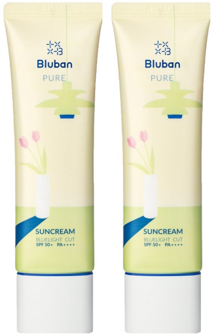 블루반 퓨어 선크림 SPF50+ PA++++, 50ml, 2개