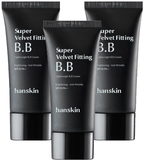 한스킨 수퍼 벨벳 피팅 BB크림 SPF35 PA++, 내추럴베이지, 30g, 30ml, 3개 - 쿠팡