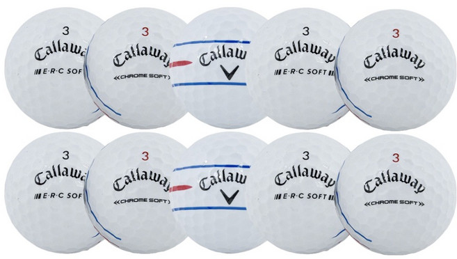 Callaway 卡拉威 三軌瞄準二手混合高爾夫球 特A+級, 隨機出貨, 10顆