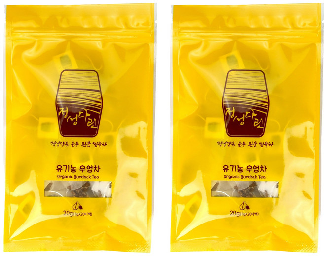 오대산식품 정성다린 유기농 우엉차 티백 지퍼백, 1g, 20개입, 2개
