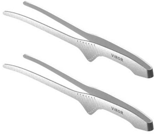 비로르 스테인리스 304 캠핑 스텐 요리 핀셋 주방 고기 집게, 실버, 2개