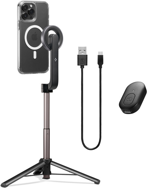 슈피겐 맥세이프 삼각대 원더스냅맥핏 셀카봉, S570W, 블랙, 1개