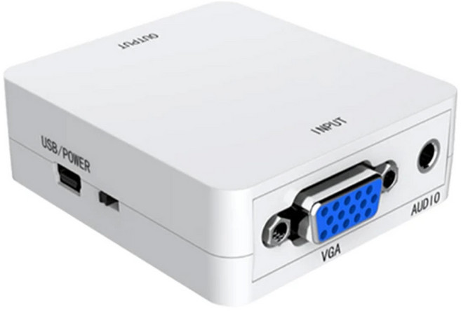 K-LINE VGA轉4K高清數位音訊影音轉換器 白色 輕鬆連接舊款VGA設備至4K高清顯示器, C301XWH01PCVH, 1個