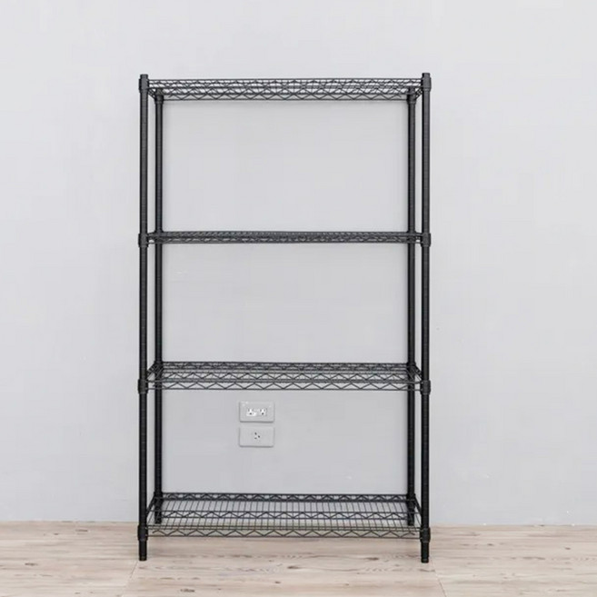 dayneeds 日需百備 荷重型 烤漆四層架 鐵力士架 收納層架 層架 鐵架, 黑色, 4層