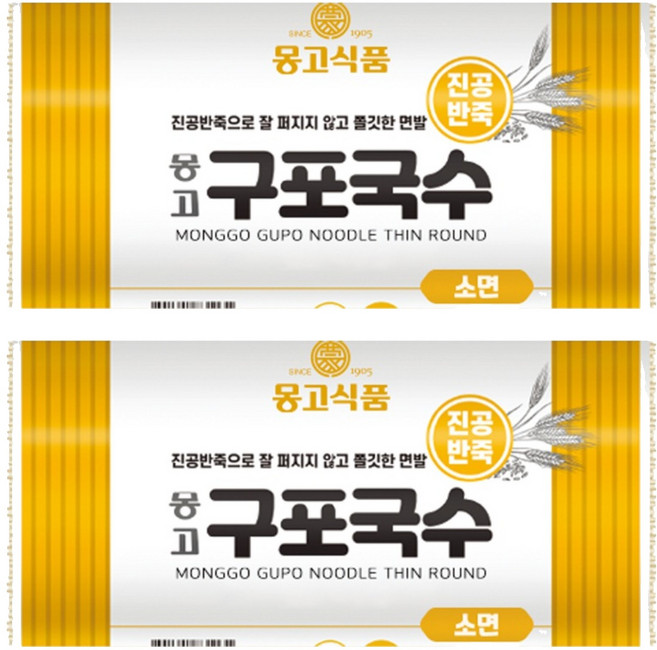 몽고식품 구포국수 소면, 1.4kg, 2개