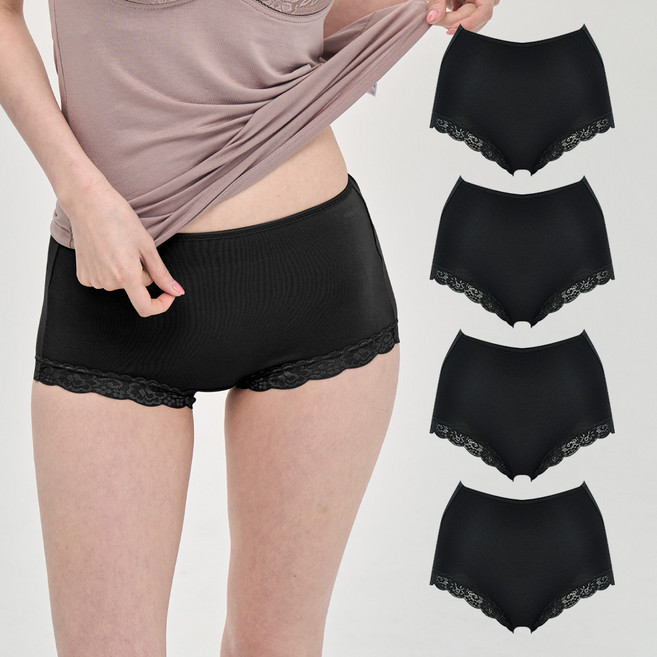 러블리온 모달 노라인 레이스 통기성 팬티 AG01 4p