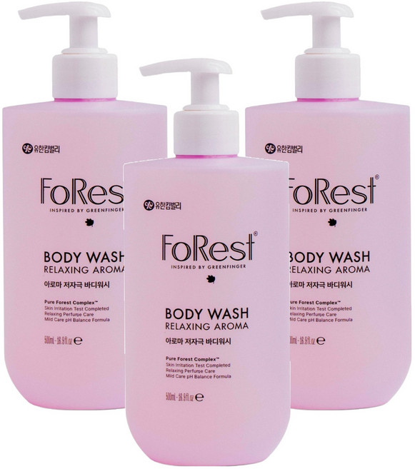 그린핑거 포레스트 릴렉싱 아로마 저자극 바디워시 플로럴향, 500ml, 3개