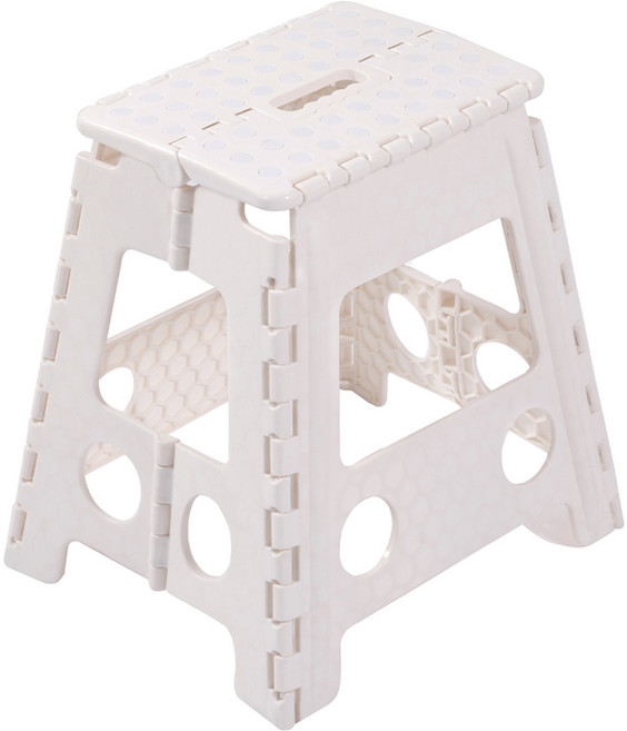 하비티 사각 휴대용 접이식 스툴 폴딩 의자 XL, 화이트, 1개