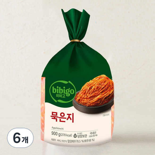 비비고 묵은지, 900g, 6개