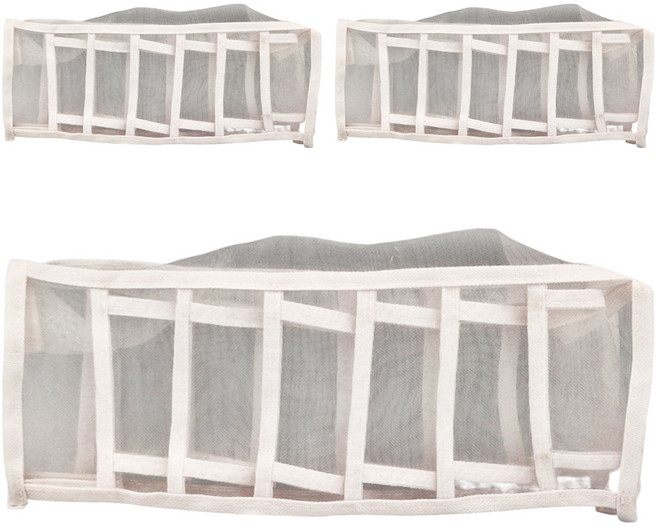 收納王妃 網格收納盒7格 32 x 12 x 12cm 3入, 白色, 3個