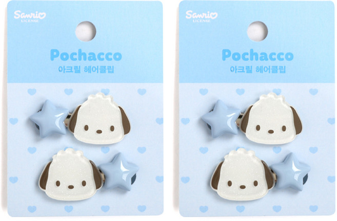산리오캐릭터즈 아크릴 헤어클립 2종 세트