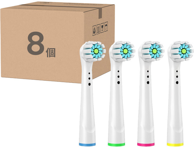 通用型電動牙刷補充刷頭 包裹型 適用歐樂B, Oral-B-YE-60A, 8支