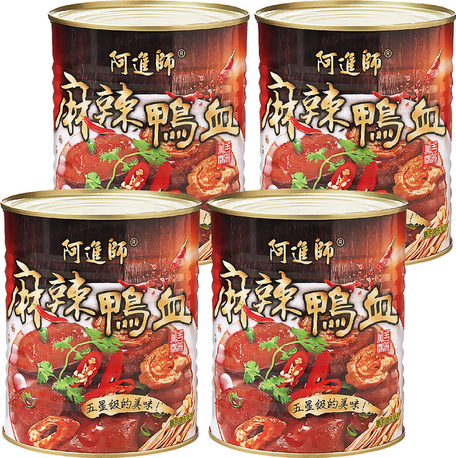 阿進師 麻辣鴨血, 800g, 4罐