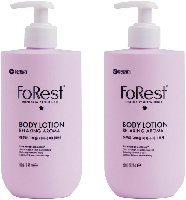 그린핑거 포레스트 릴렉싱 아로마 고보습 저자극 바디로션, 500ml, 2개