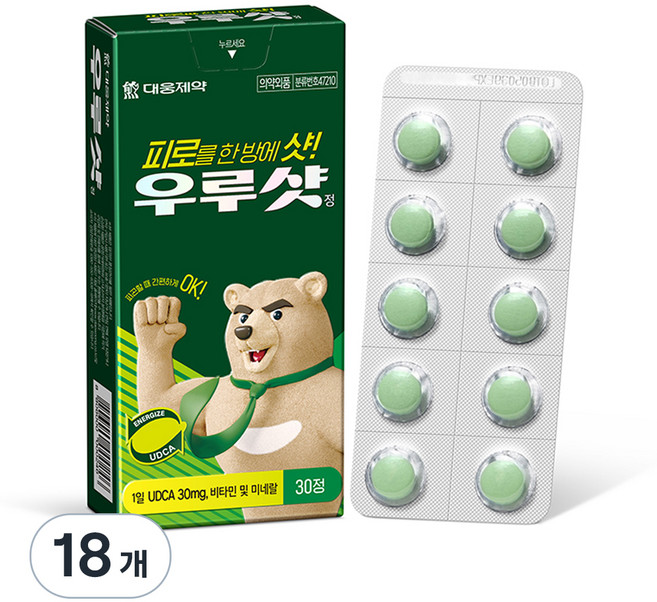 DAEWOONG 大熊製藥 Urushot 錠劑 恢復疲勞劑, 30錠, 18個