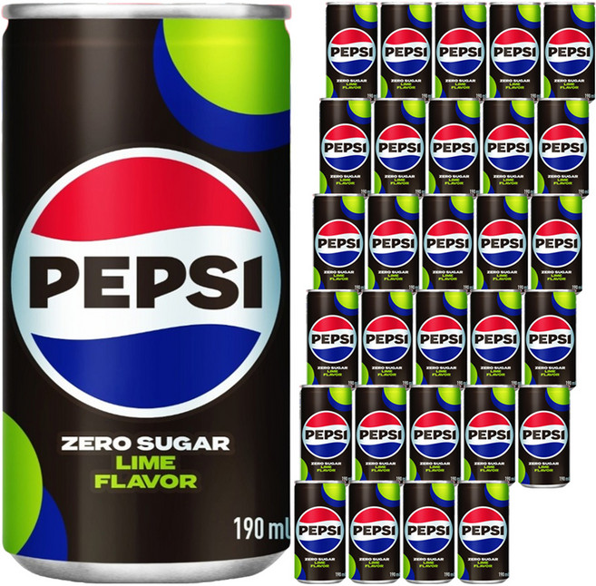 펩시 제로슈거 라임향 탄산음료, 190ml, 90개