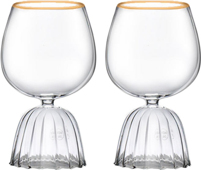 아모르 러블리 와인잔 보르도 골드라인, 2개, 540ml