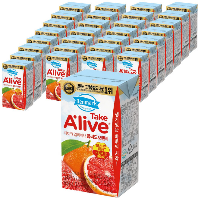 덴마크 테이크 얼라이브 블러드오렌지 주스, 120ml, 48개