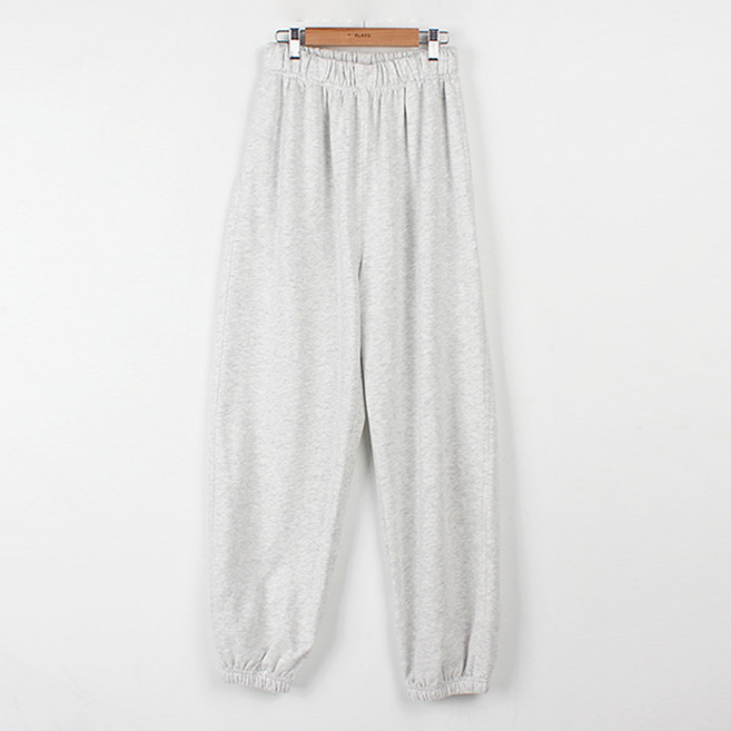 플레이즈 남성용 끈조절 올밴딩 와이드 조거 스웨트 팬츠