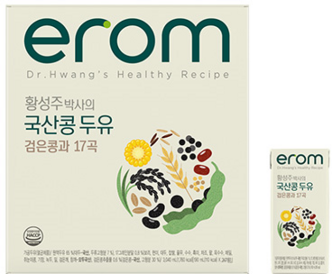 이롬 황성주 박사의 국산콩 두유 검은콩과 17곡, 190ml, 24개