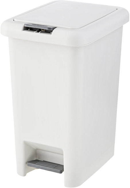 코멧 홈 모던한 원터치 페달 휴지통, 화이트