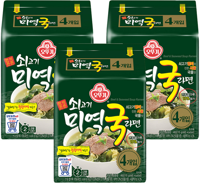 오뚜기 쇠고기 미역국라면 115g, 12개