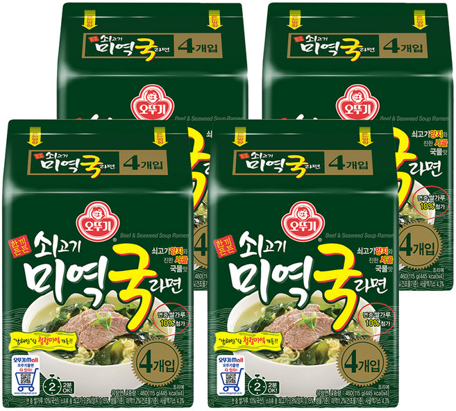 오뚜기 쇠고기 미역국라면 115g, 16개