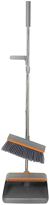 FAmILyLIFE 生活 免髒手自動除塵直立掃把組, 銀色 + 灰色, 1組