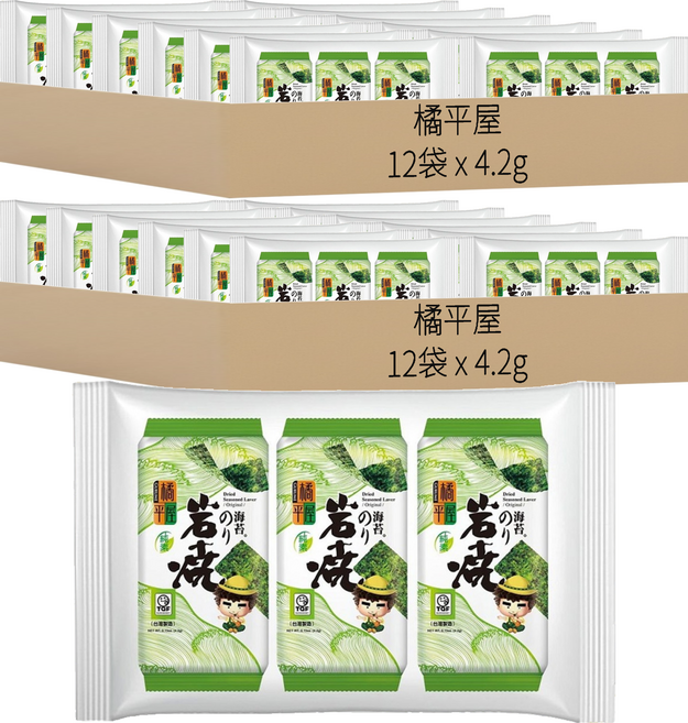 橘平屋 岩燒海苔 原味, 4.3g, 24袋