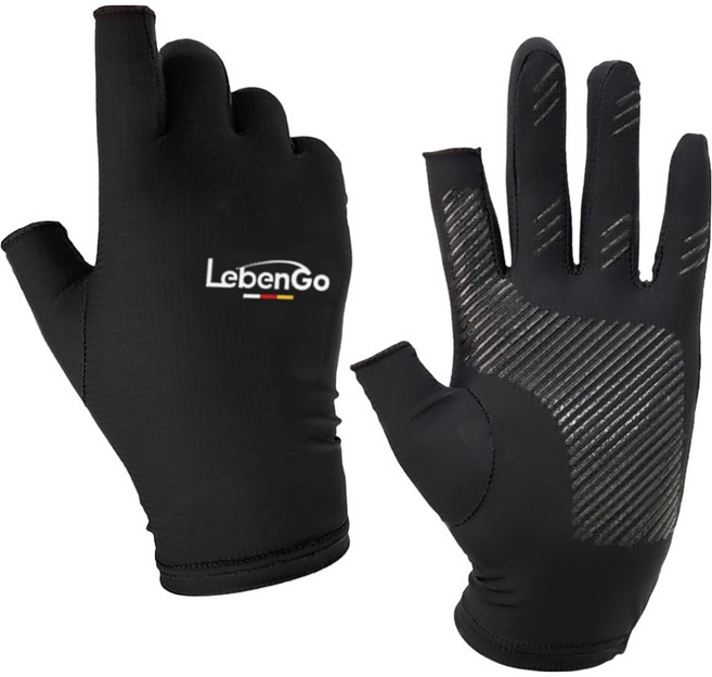 루미오 쿨 원단 논슬립 레저 장갑, 블랙, 1세트