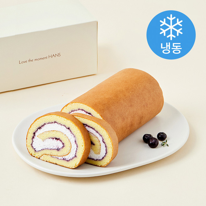 한스케익 블루베리 크림롤 (냉동) + 쇼핑백, 430g, 1개