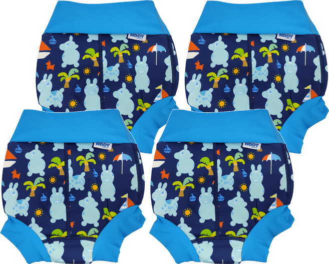 Splash About Brand New Happy Nappy 3D加強版游泳尿布褲 Rody跳跳馬 夏日沙灘, XL(13~18kg), 4件