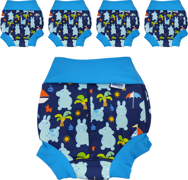 Splash About Brand New Happy Nappy 3D加強版游泳尿布褲 Rody跳跳馬 夏日沙灘, XL(13~18kg), 5件