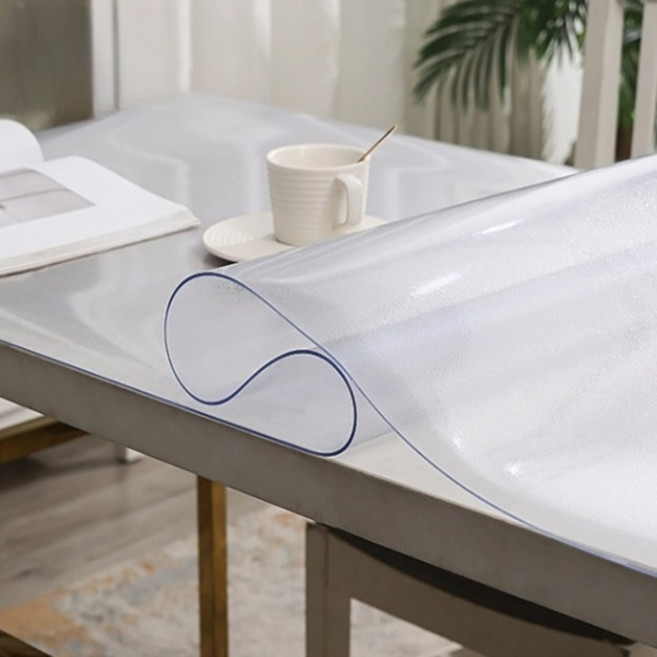 더뉴커머스 유리대용 PVC 라운드 모서리 테이블 매트, 투명, 80 x 120 cm x 1.0 mm, 1개