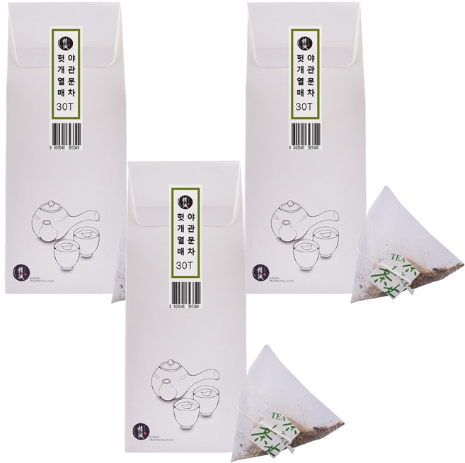 Yangwonfood 枳椇果夜關門三角茶包, 1.2g, 30入, 3個