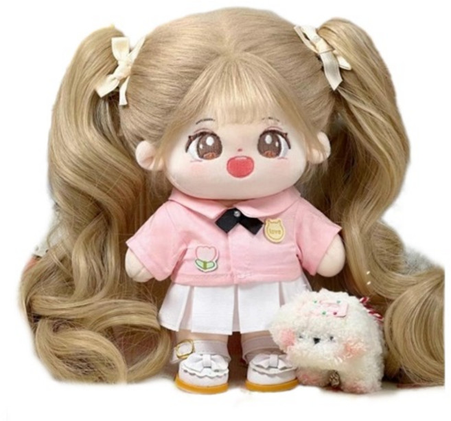 MochaDoll 棉娃娃衣 粉彩鬱金香校園風, 1個, 20cm, 粉紅色
