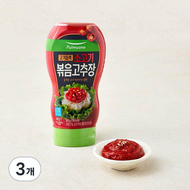 풀무원 고기듬뿍 소고기 볶음 고추장, 360g, 3개