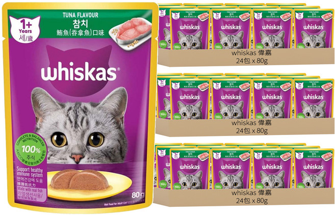 whiskas 偉嘉 妙鮮包, 鮪魚, 80g, 72個