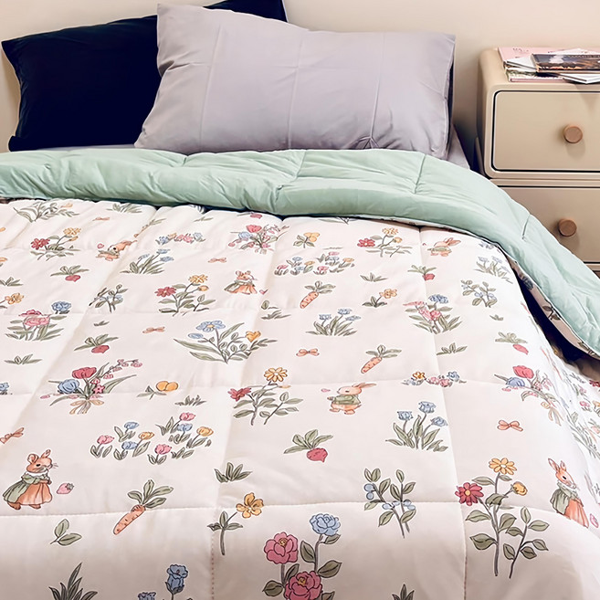 四季被 韓國被 針織水洗被 棉花糖針織被, 1入, 顏色隨機