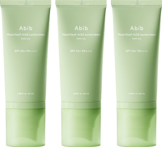 아비브 어성초 마일드 선크림 릴리프튜브 SPF50+ PA++++, 50ml, 3개