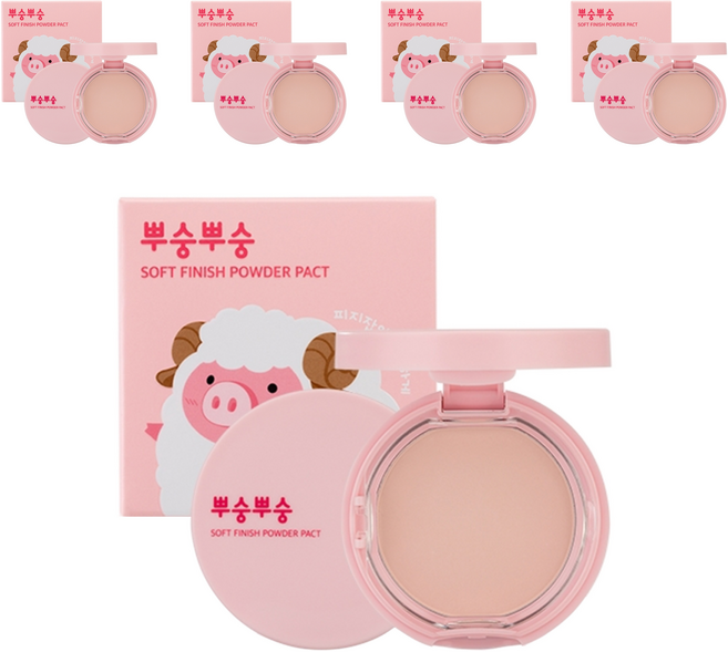 미팩토리 뿌숭뿌숭 파우더 팩트 9g, 핑크, 5개