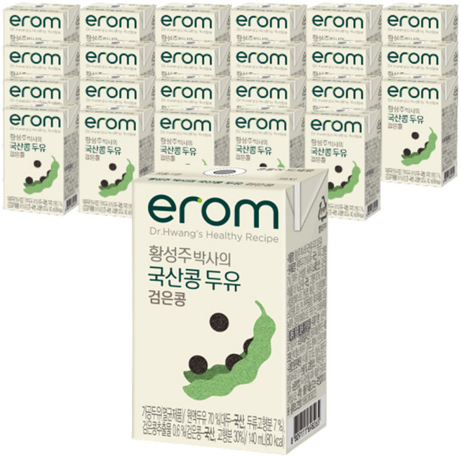 이롬 황성주 박사의 국산콩 두유 검은콩, 140ml, 24개