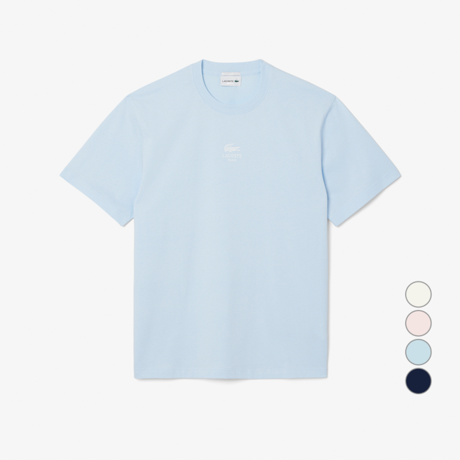 라코스테 남녀공용 통기성 소프트브랜딩 스몰로고 면 티셔츠 TH2739-55G