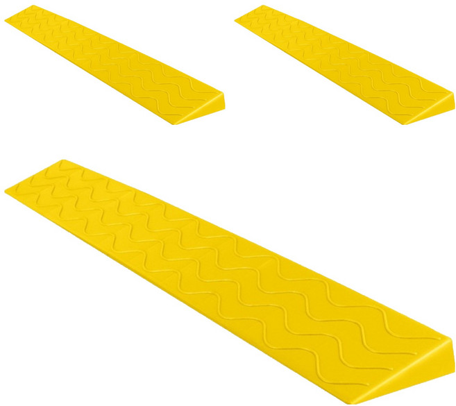 레디박스 안전 방문턱 경사판 문턱경사로 받침대, 3개, 옐로우