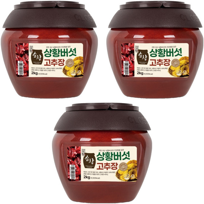 더해담 순창 상황버섯 고추장, 2kg, 3개