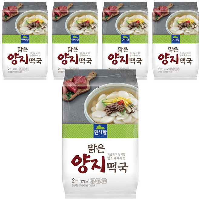 면사랑 맑은 양지 떡국 2인, 372g, 5개