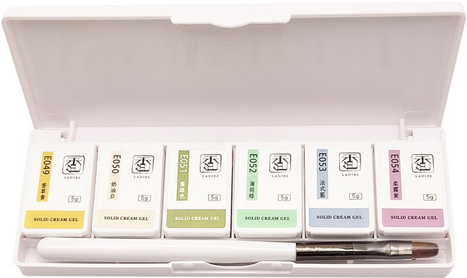 LADIES 香色 固態眼影膠6色組, 09, 5g, 1組
