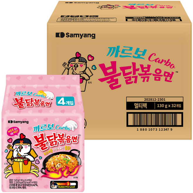 불닭볶음면 까르보 130g, 32개