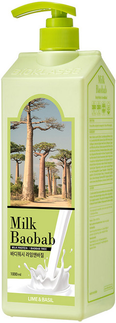 밀크바오밥 바디워시 라임앤바질, 1L, 1개
